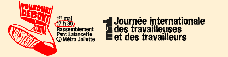 1er mai : Rejoignez-nous pour la marche Toujours debout contre l'austérité!